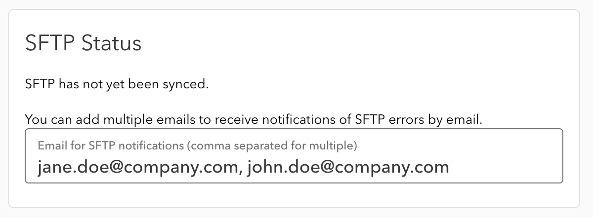 SFTP Email Recipients Example